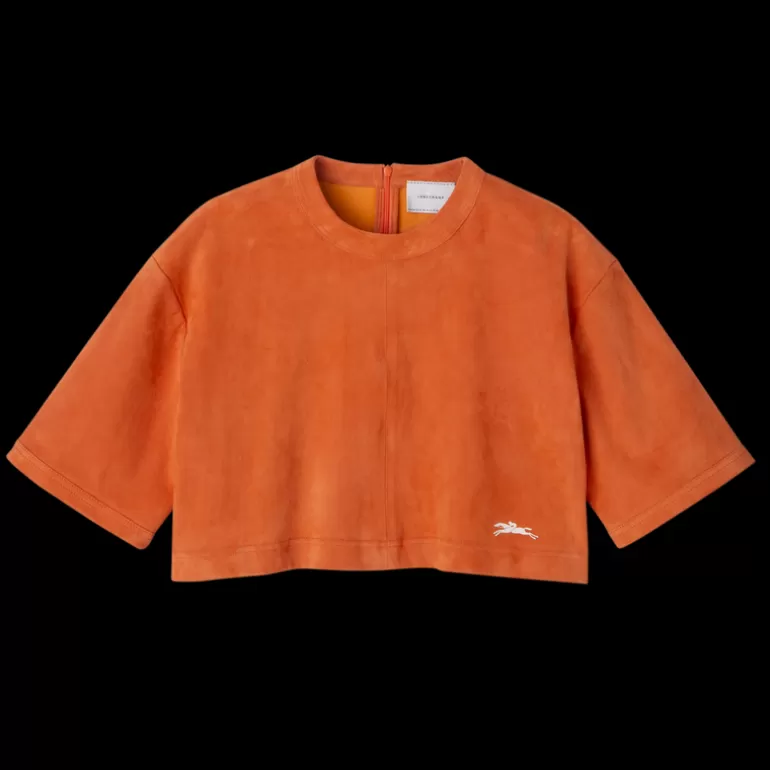 Longchamp Leather crop top^Women Tops & Blouses