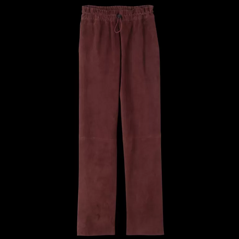 Longchamp Leather straight pants^Women Trousers & Shorts