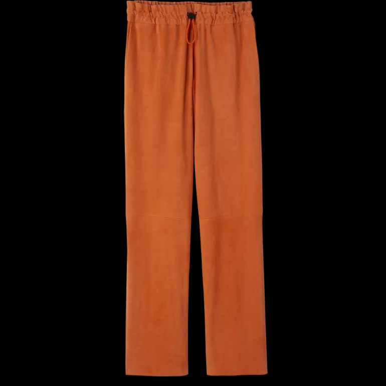 Longchamp Leather straight pants^Women Trousers & Shorts