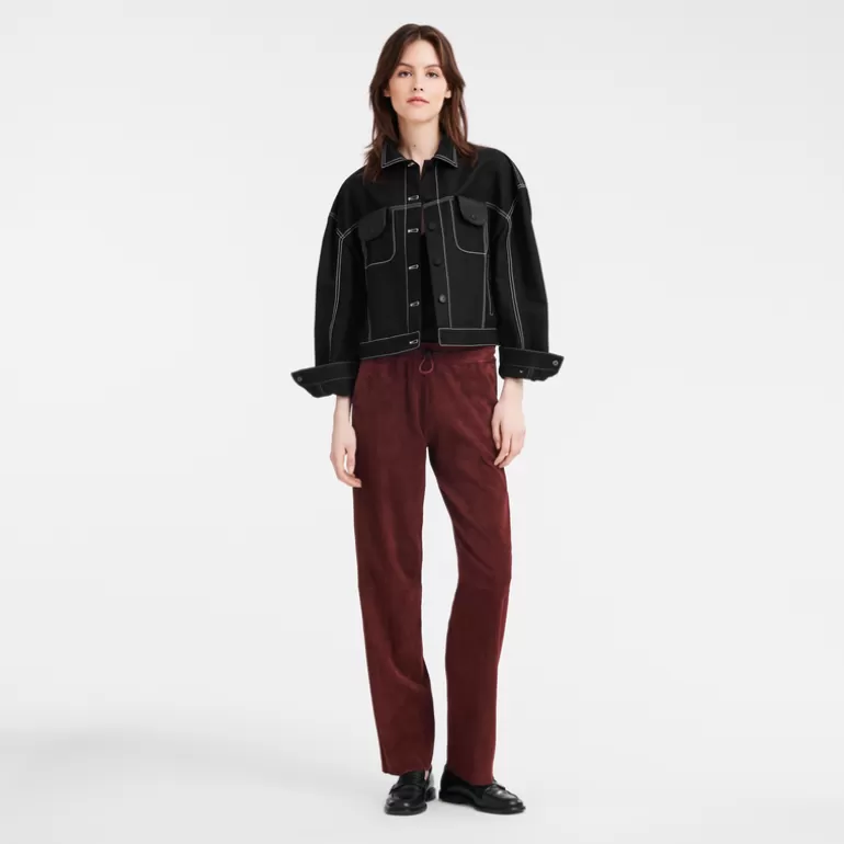 Longchamp Leather straight pants^Women Trousers & Shorts